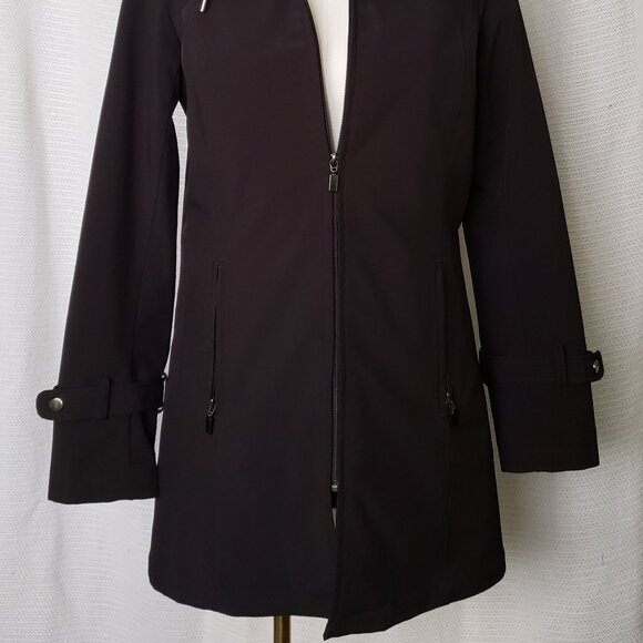 Kristen Blake black trench coat w/ red detail | Size Small - Picture 9 of 16